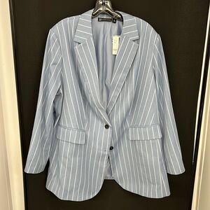 Stipe twill blazer